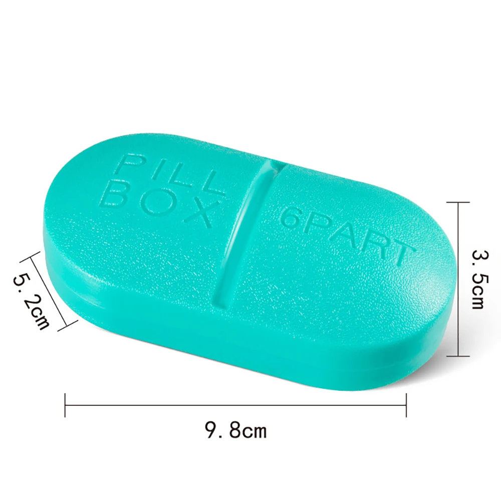 1pc Roztomilý Candy Farby Pilulku Box Šiestich Častí Tablet Držiteľ Medicíny Kontajner Prenosné Vonkajšie Pilulku Skladovanie Candy Box Zdravotnej Starostlivosti 2