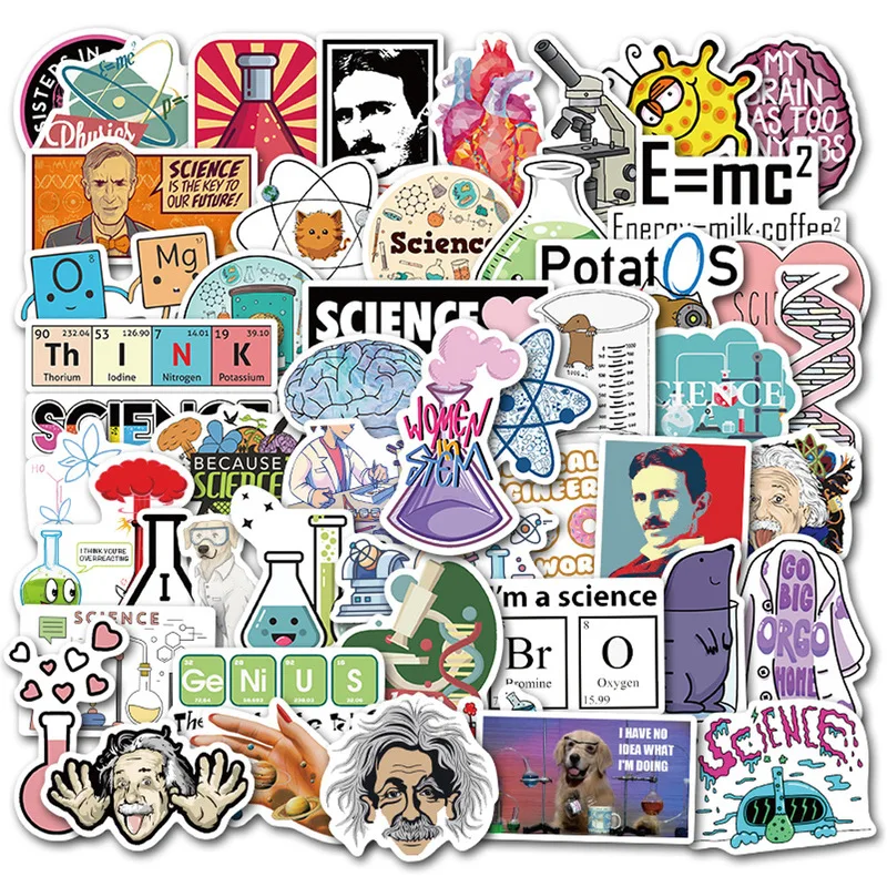 50 Ks/veľa vedecké Laboratóriu Chémie, Fyziky Vedci Zábavné Nálepky Na Notebook, Notebook Batožiny Dekor 3
