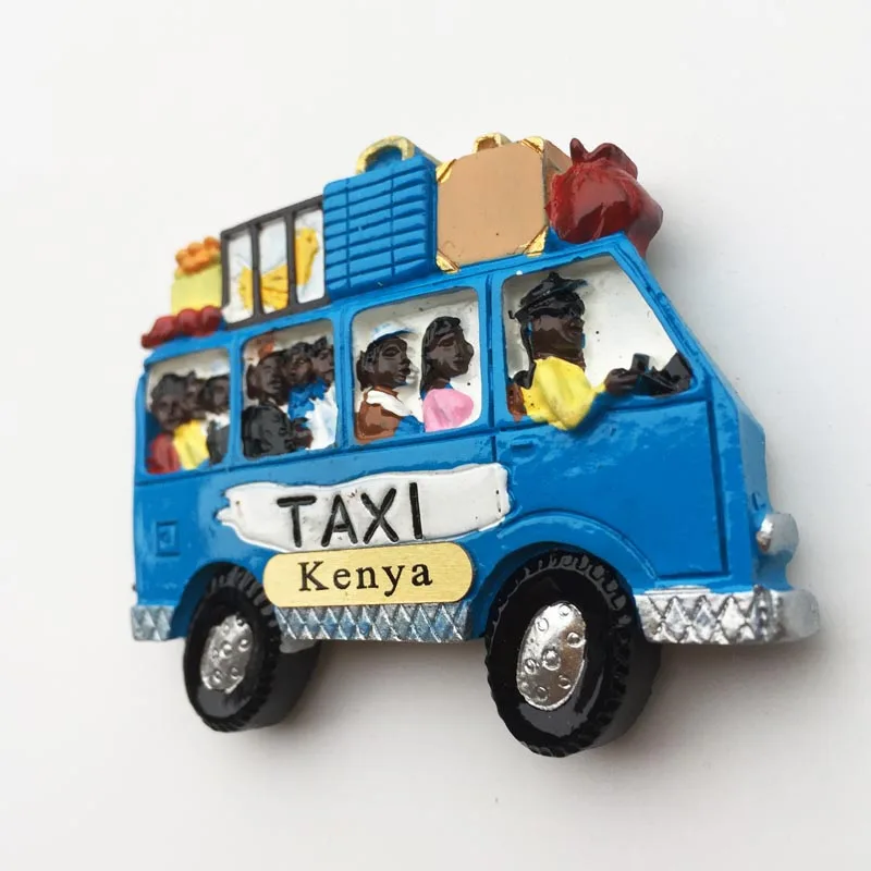 Afrika Keňa Magnety na Chladničku 3d Živice Taxi Mini Bus Turistické Sourvenir Cestovné Darčeky Chladnička Magnet Nálepky Domova 1