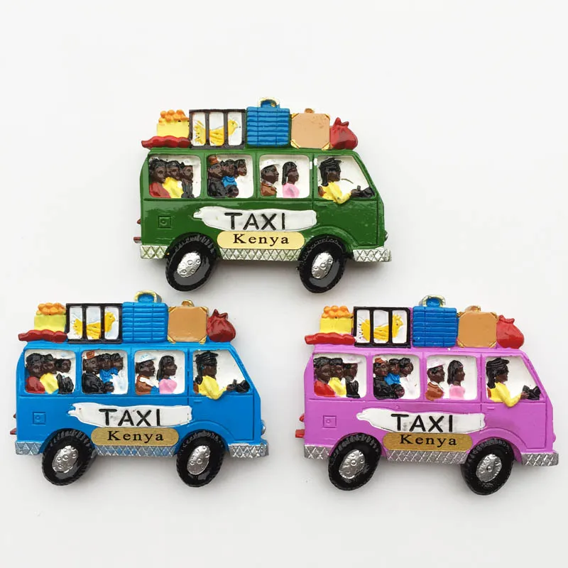 Afrika Keňa Magnety na Chladničku 3d Živice Taxi Mini Bus Turistické Sourvenir Cestovné Darčeky Chladnička Magnet Nálepky Domova 4