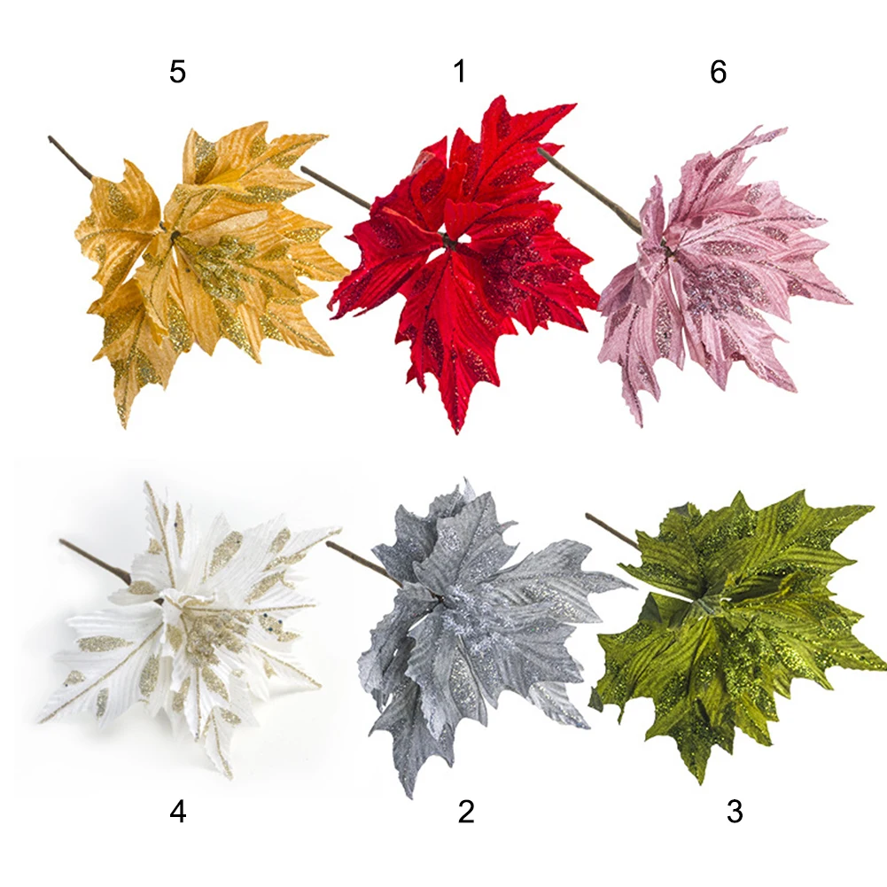 1pc Umelé Leaf Umelý Kvet DIY Usporiadanie Pre Vianočný Strom Ornament Ratan 4