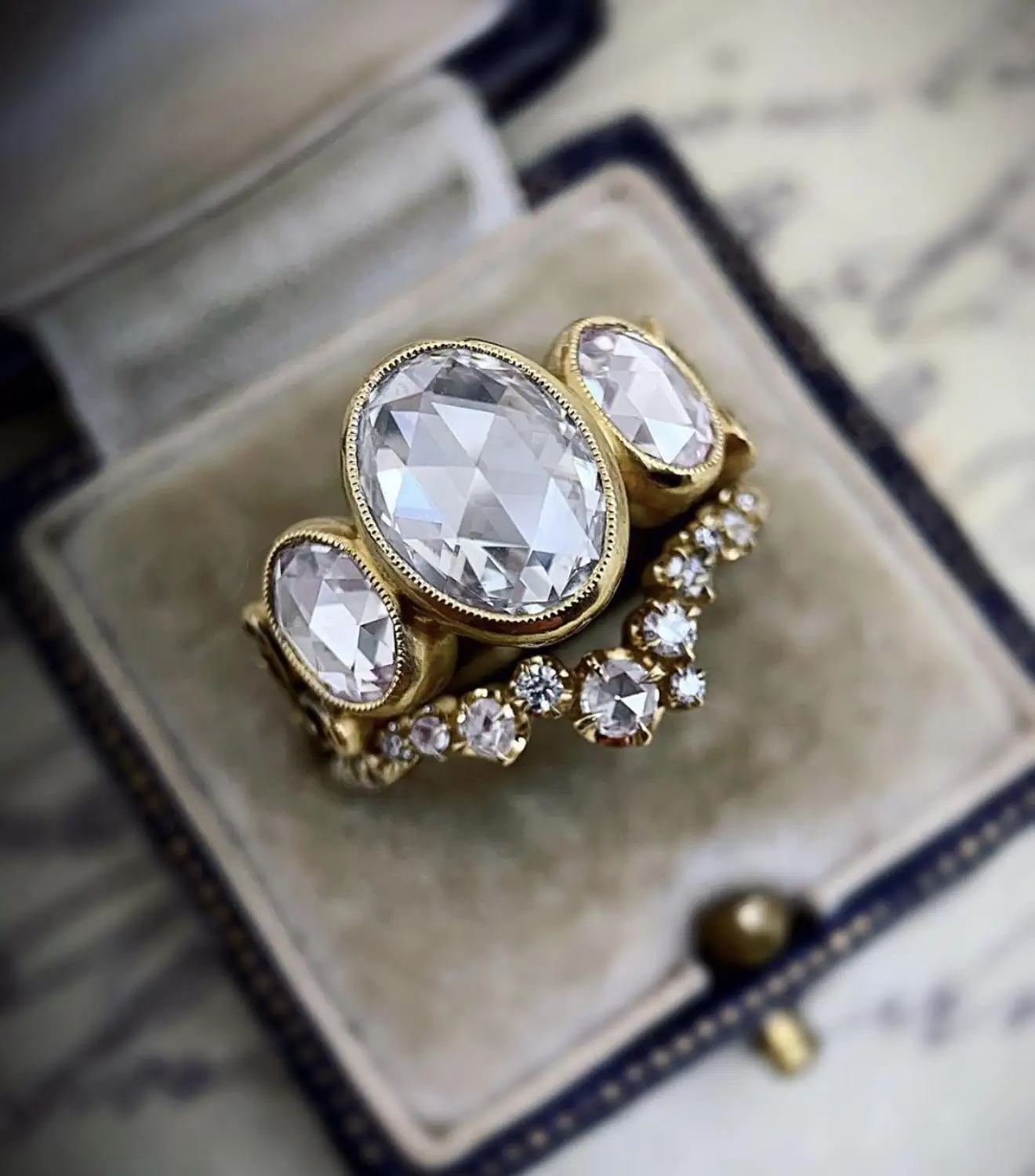 Vintage Crystal Oválne Kamenný Prsteň pre Ženy Módne Luxusné Zlaté Svadobné Zapojenie Strana Šperky Darček 1