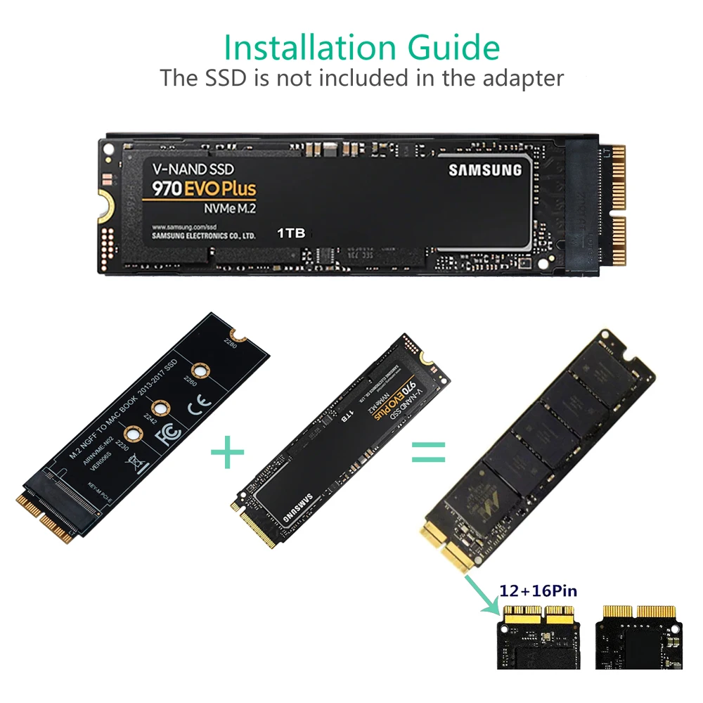M. 2 Adaptér M. 2 NGFF PCIe AHCI SSD Adaptér pre MACBOOK Air 2013 2017 A1466 Pro A1398 A1502 A1419 pre Apple SSD Adaptér 1
