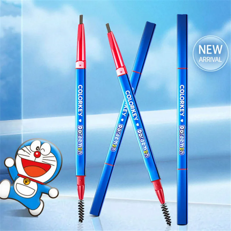 COLORKEY Doraemon Obočie Ceruzka, Štetec, Prirodzené Farby Dlhotrvajúci Nepremokavé Eye make-up Pero obojstrannú Nástroj Anime Kozmetika 5