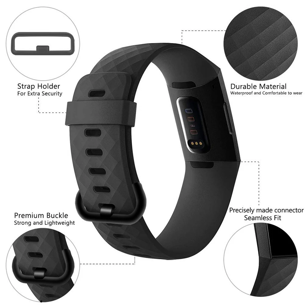 Silikónový Pásik na Zápästie Pre Fitbit Poplatok 4 3 Smart Band Náramok Na Nosenie trochu Charge3 Charge4 Sledovať Kožený Opasok Náramok na Zápästie 0