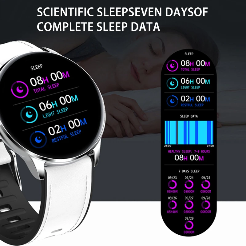 2021 Full Touch Smart Hodinky Ženy IP68 Vodotesný Náramok EKG Monitor Srdcového rytmu Spánku Monitorovanie Športové Smartwatch Pre Dámy 3