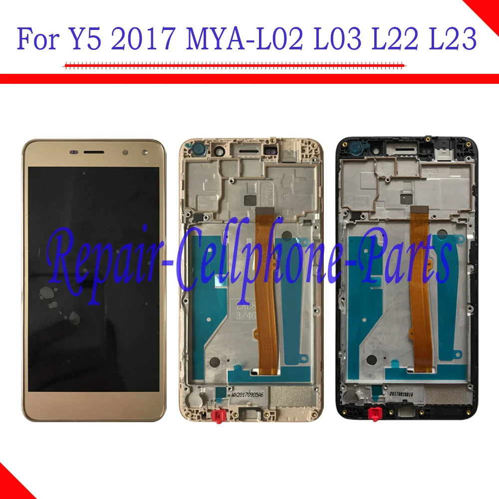 5.0 palcový Full Displej LCD + Dotyk Obrazovky Digitalizátorom. Montáž + Rám, Kryt Na Huawei Y5 2017 MYA-L02 MYA-L03 MYA-L22 MYA-L23 1