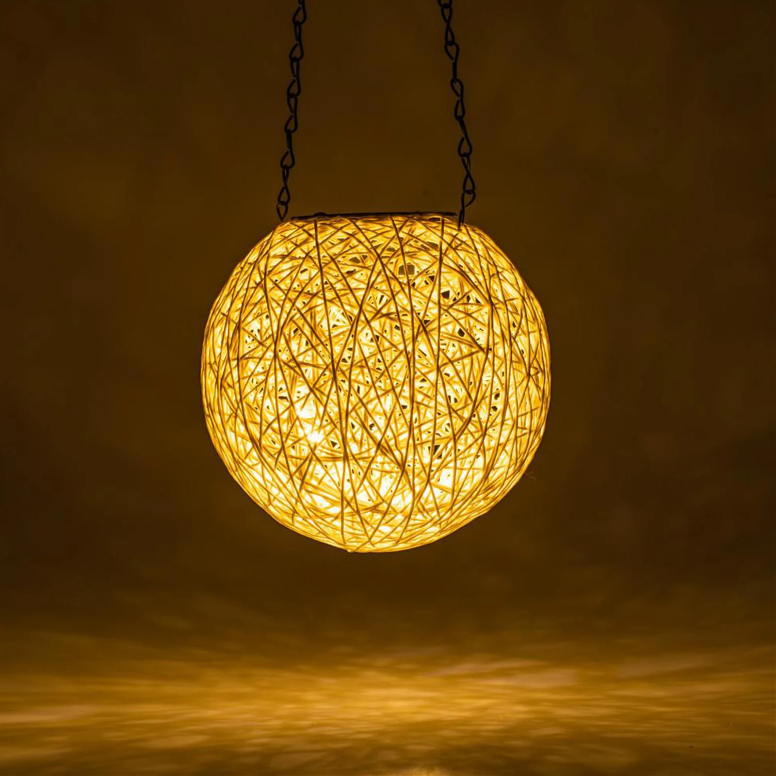 Solárne LED ing Svetlo s Železné Reťaze Ratan Loptu Lampa Nočného Vonkajšie 1