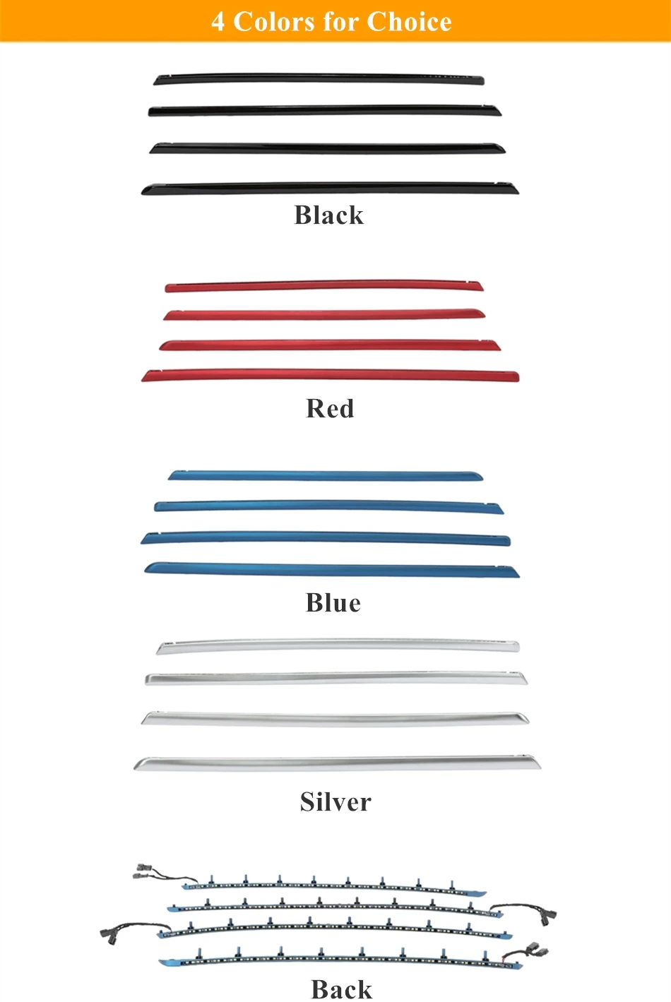 4PCS Modrá Červená ABS Interiérové Dvere Panel LED Dekoratívne Svetlo pre BMW Radu 3 F30 2012-2018 Trim Svetlá Farby Atmosféru Svetlá 4