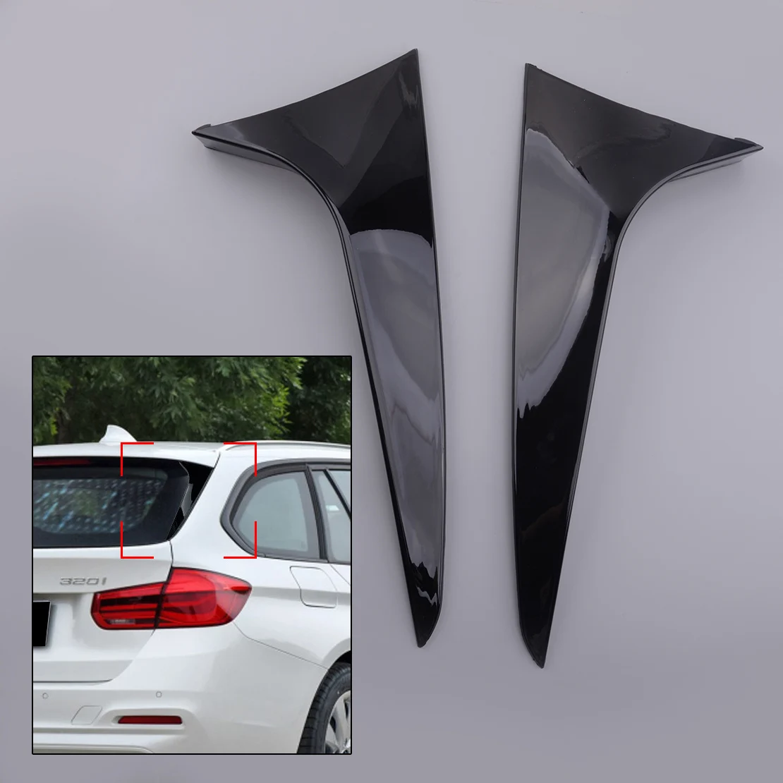 ABS Lesklej Čiernej Zadné Okno, Spojler, Bočné Splitter vhodné pre BMW Radu 3 F31 Touring Wagon 2012 2013 2016 2017 2018 2