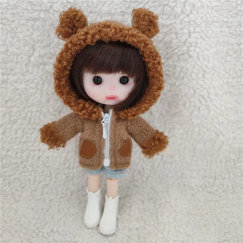 1PCS mini roztomilá bábika dlhý rukáv medveď kabát pre OB11 1 / 12BJD Holala Obitsu 11 Meijie ošípaných GSC bjd oblečenie bábiky hračky kostým 3