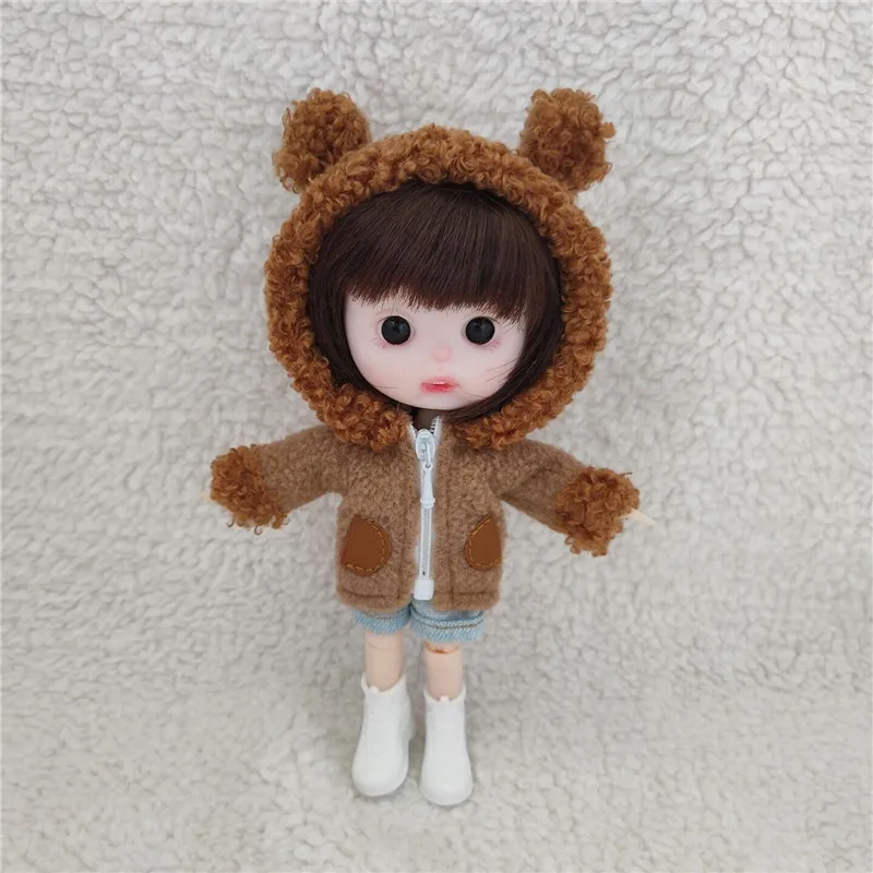 1PCS mini roztomilá bábika dlhý rukáv medveď kabát pre OB11 1 / 12BJD Holala Obitsu 11 Meijie ošípaných GSC bjd oblečenie bábiky hračky kostým 5