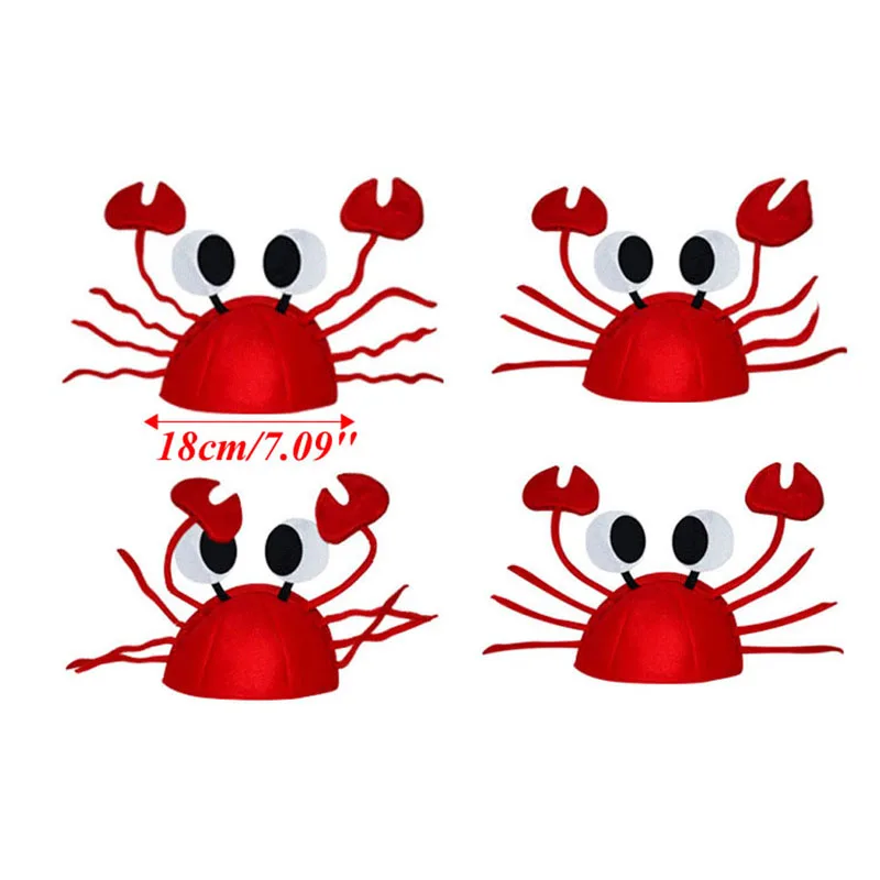 Halloween Vianoce Roztomilý Červený Lobster Krab Klobúk Dospelých Maškarný Kostým Party Spp Darček 0