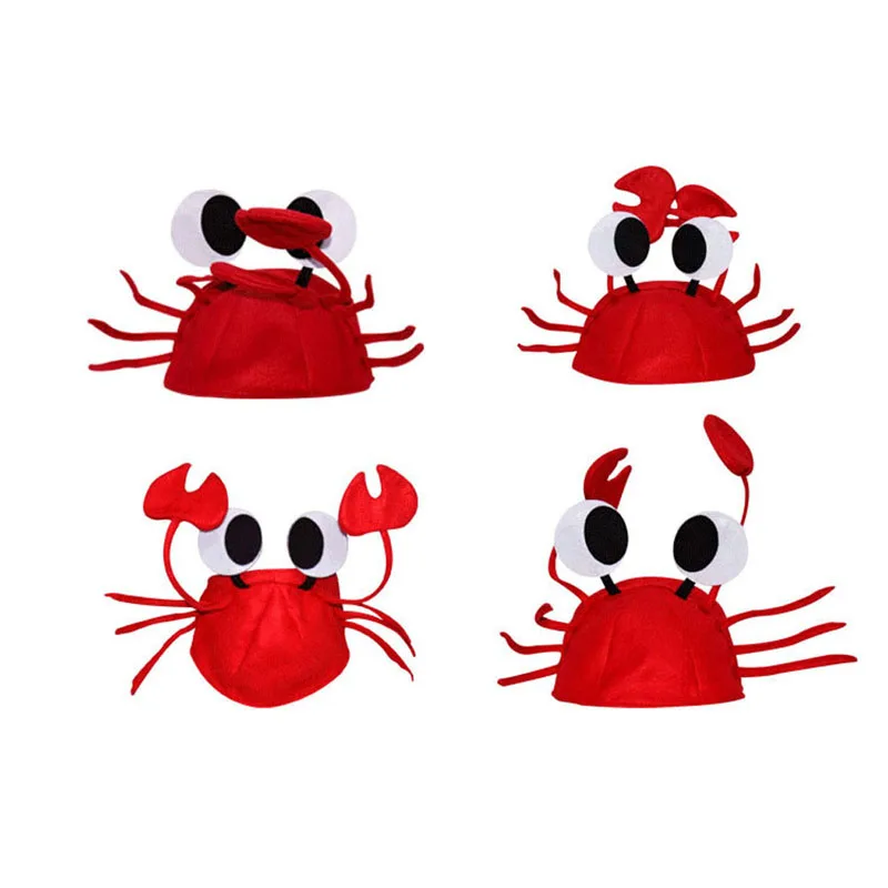 Halloween Vianoce Roztomilý Červený Lobster Krab Klobúk Dospelých Maškarný Kostým Party Spp Darček 2