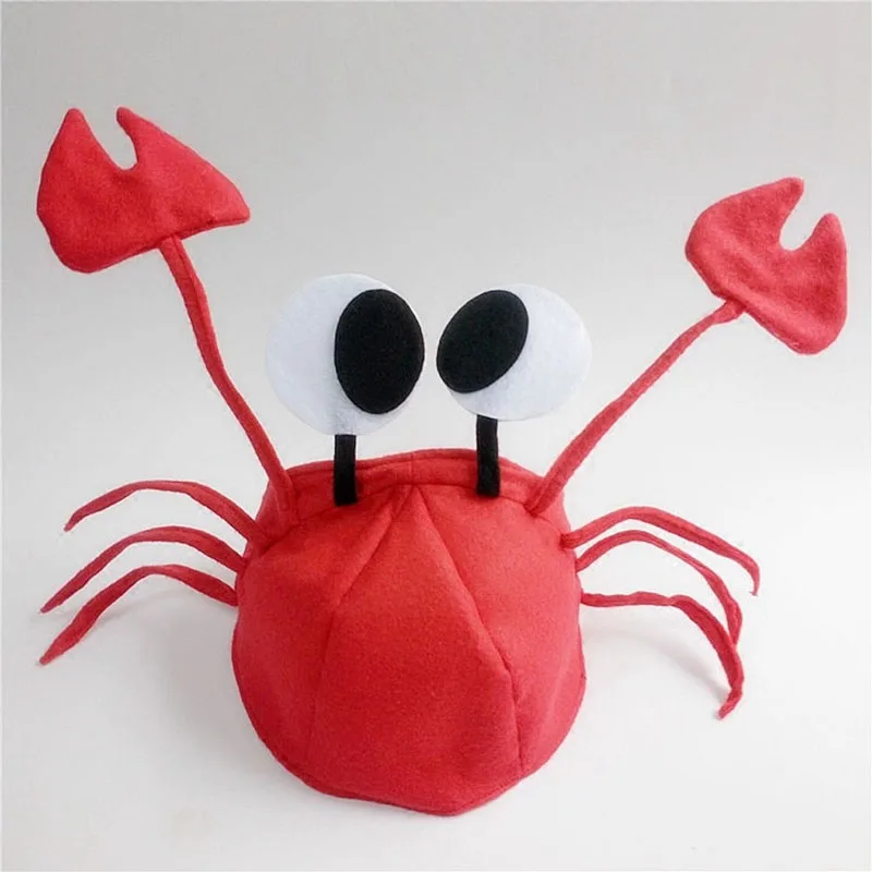Halloween Vianoce Roztomilý Červený Lobster Krab Klobúk Dospelých Maškarný Kostým Party Spp Darček 3