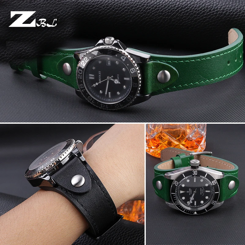 Originálne Kožené Watchband 20 mm 22 mm popruh S mat na fosílne CH2891 a pre Rolex hodinky kapela ručné pánske kožené náramok 5