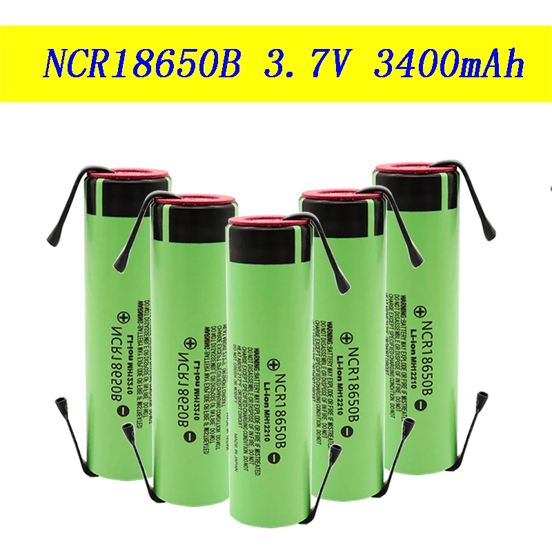 Originálne NCR18650B 3,7 V 3400mAh 18650 Nabíjateľná lítiová batéria pre 18650 batérie + DIY nikel kus 4
