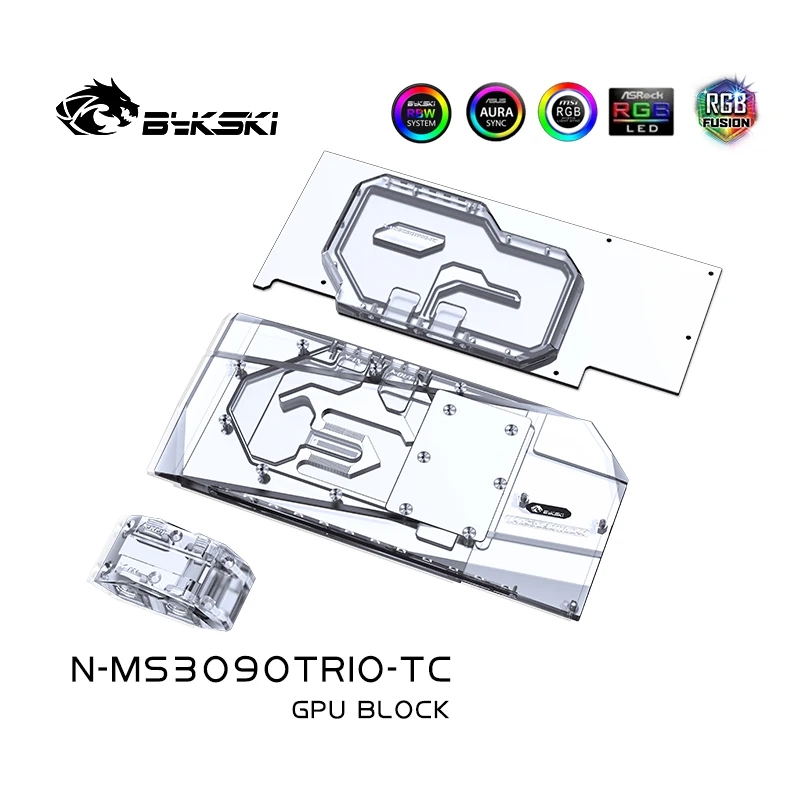 Bykski Vodný Blok použiť pre MSI RTX 3080 HERNÉ X TRIO 10G OC / RTX3090 SUPERIM X 24 G GPU Karta / Video Karta RadiatorCopper Blok 3