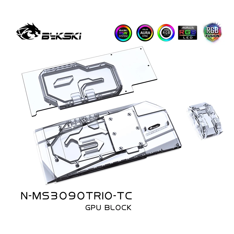 Bykski Vodný Blok použiť pre MSI RTX 3080 HERNÉ X TRIO 10G OC / RTX3090 SUPERIM X 24 G GPU Karta / Video Karta RadiatorCopper Blok 4