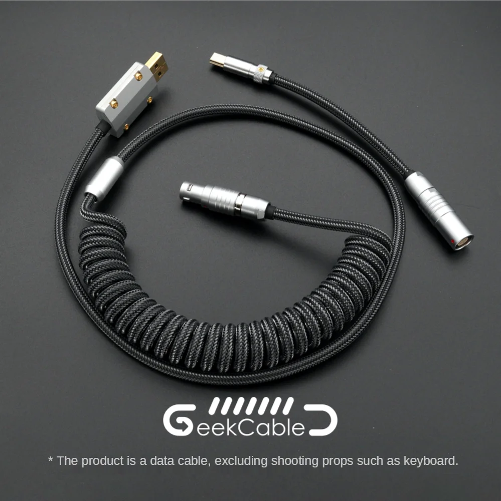 GeekCable Prispôsobené HOBBY Ručné Feier Mechanické Klávesnice Riadok Údajov Tkanie Fluorescenčné Black Type-C Mini-USB, Micro-USB PH/XH 2