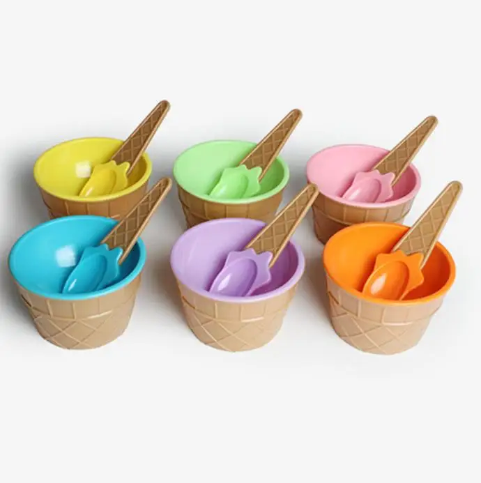 1PC deti zmrzlina misy ice cream pohár Páry misy darčeky Dezert krásne nádherné darčekové Deti DIY Icecream Nástroje Riad 2