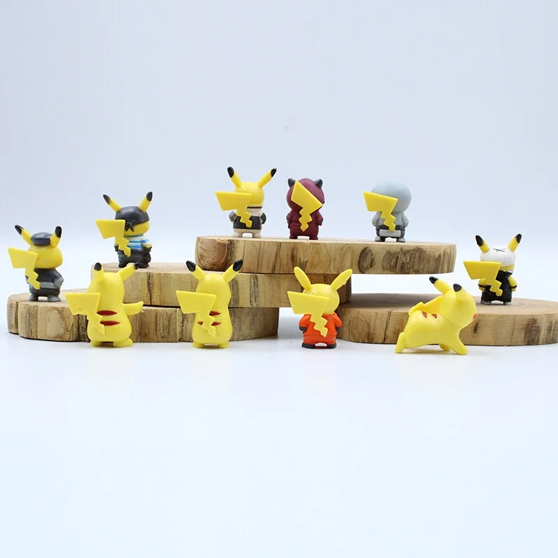 10 druhov 4cm Pokemon obrázok Pokémon Pikachu bábiky Japonské kreslené bábiky kolekcia classic ozdoby, hračky pre deti 0