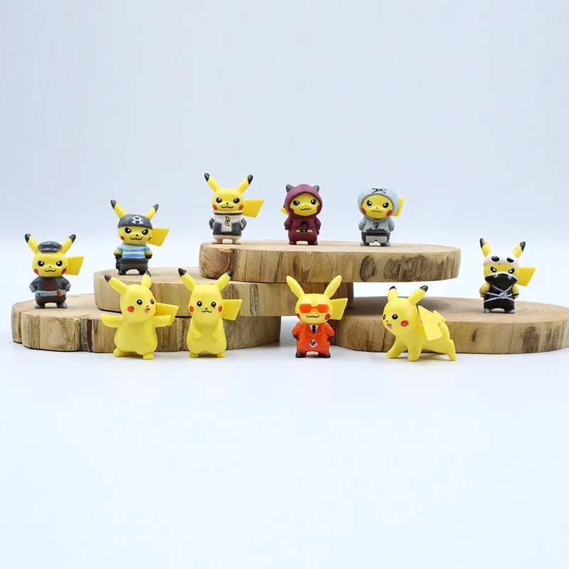10 druhov 4cm Pokemon obrázok Pokémon Pikachu bábiky Japonské kreslené bábiky kolekcia classic ozdoby, hračky pre deti 1