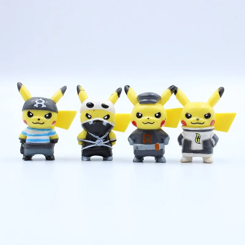 10 druhov 4cm Pokemon obrázok Pokémon Pikachu bábiky Japonské kreslené bábiky kolekcia classic ozdoby, hračky pre deti 3