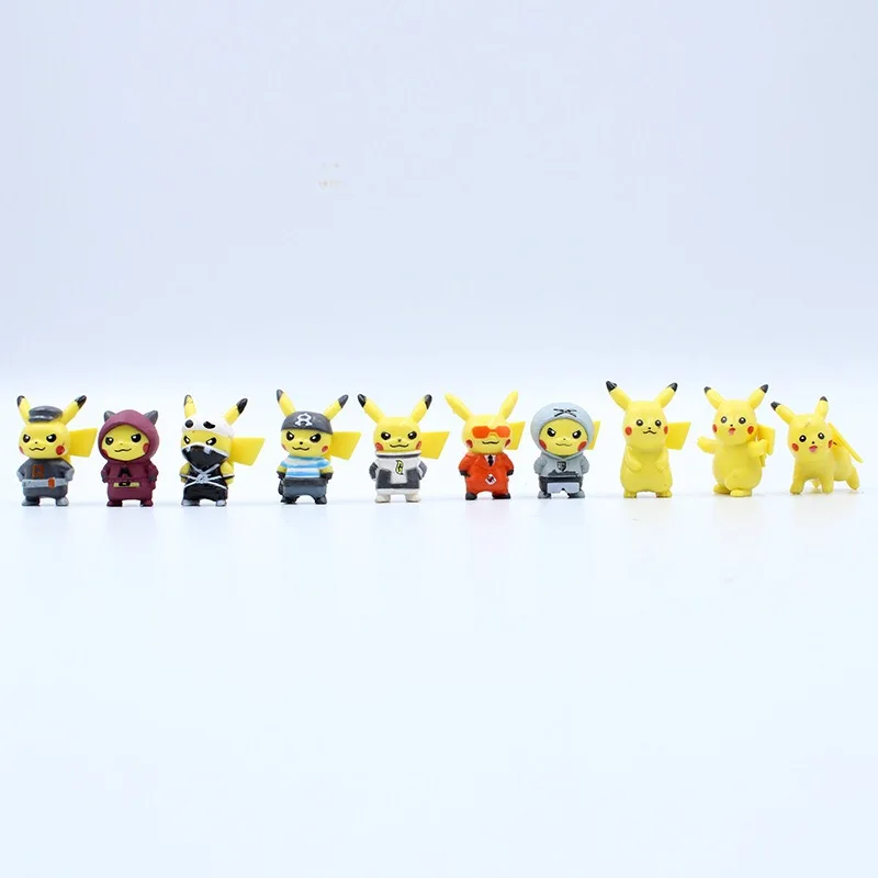 10 druhov 4cm Pokemon obrázok Pokémon Pikachu bábiky Japonské kreslené bábiky kolekcia classic ozdoby, hračky pre deti 5