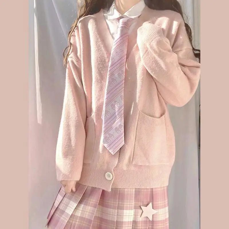 Japonsko Školy Sveter Jar Jeseň tvaru Bavlna Pletený Sveter Škole Štýl JK Jednotné Svetre 5 Farba Študent Sladké Dievčatá 4