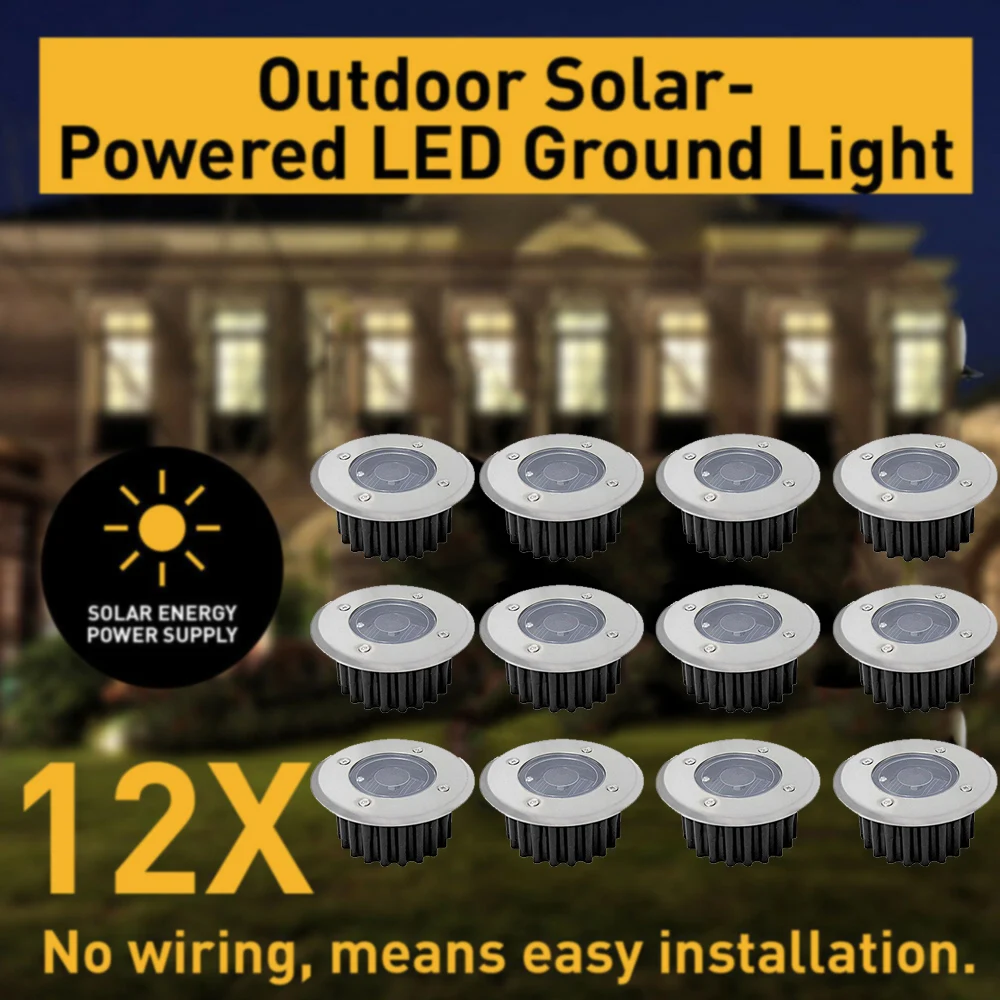 2021 Solárnej Energie Pochovaný Schodisko Svetlo Pod Zem Lampy Vonkajšie Ceste Záhradné Dekorácie Poschodí Trávnik Lampa Nepremokavé Footlight 4