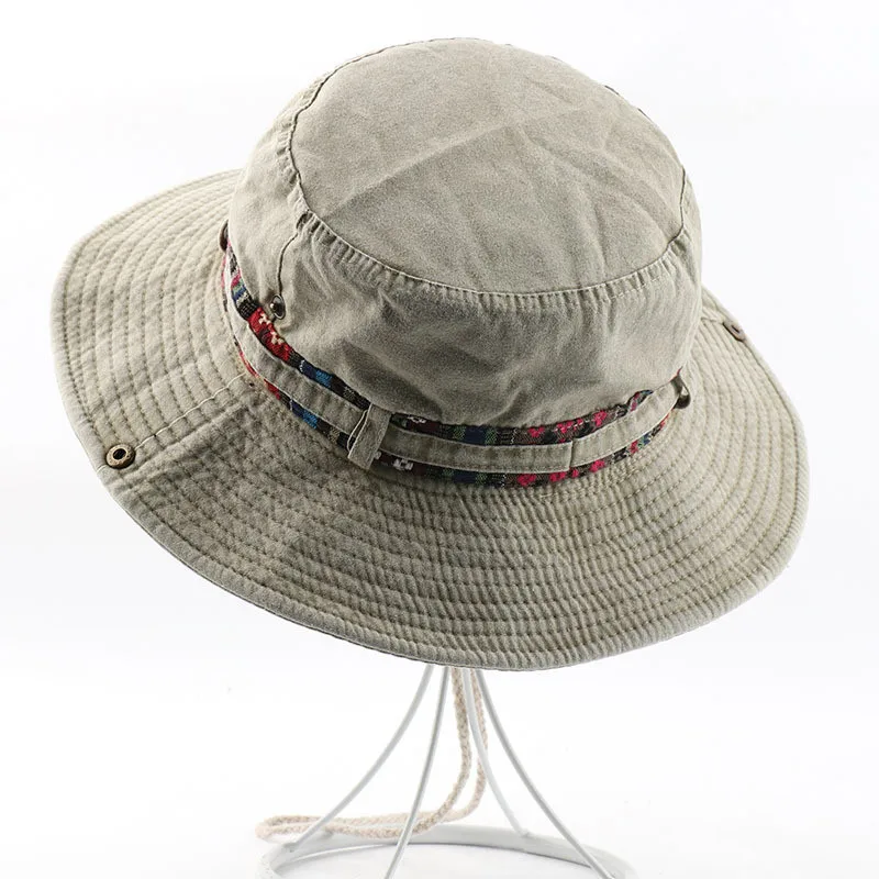 XdanqinX Lete Novej pánskej Vedierko Hat Skladacia Panama Rybárske Spp Umyté Bavlna Ploché Spp Lezenie Klobúky Vietor Lano Pevne Pláž Hat 0