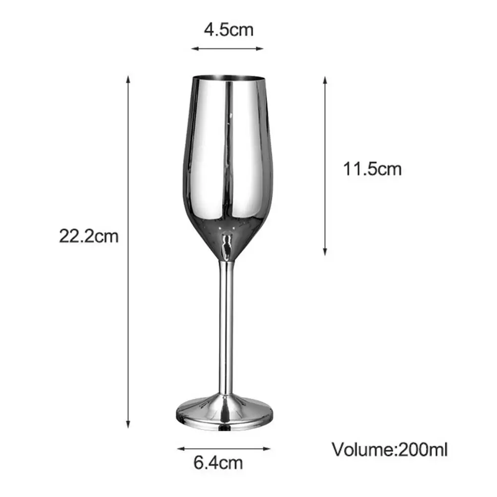 Ocele Pohár Šampanského Vína Sklo Cocktail Glass Sklo Reštaurácia Fire Gold Tvorivé Rose Bar Víno Kovové H2Q8 1