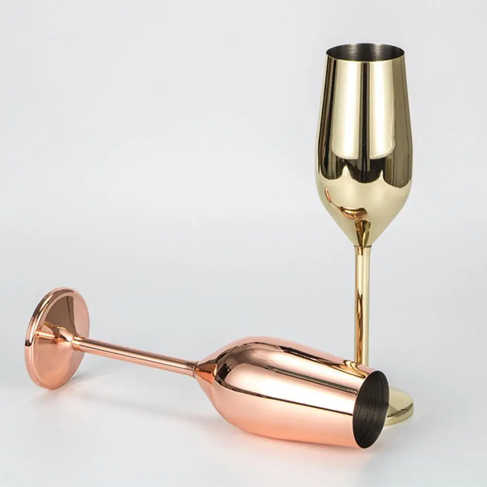 Ocele Pohár Šampanského Vína Sklo Cocktail Glass Sklo Reštaurácia Fire Gold Tvorivé Rose Bar Víno Kovové H2Q8 5