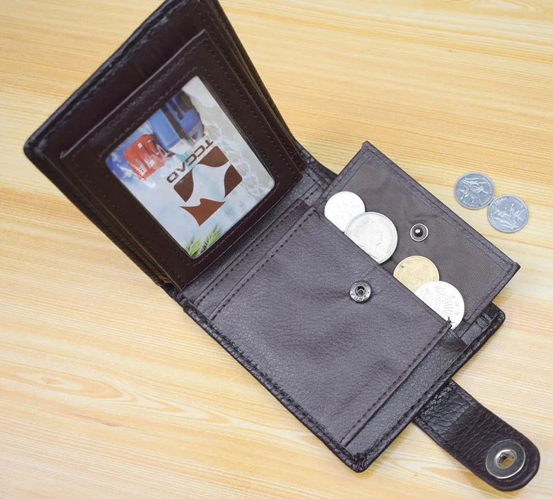 Pánske peňaženky, vyrobené z kože, kabelky krátke hasp portmoney slim port peniaze billeteras para hombre cuero carteira masculina 5