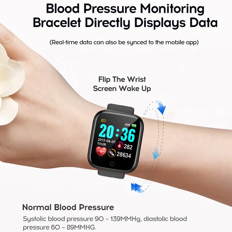 Rainwayer Smart Hodinky Vodotesné Bluetooth-kompatibilné Krvný Tlak Fitness Sledovanie Tepovej frekvencie Smartwatch Pre Apple IOS 4