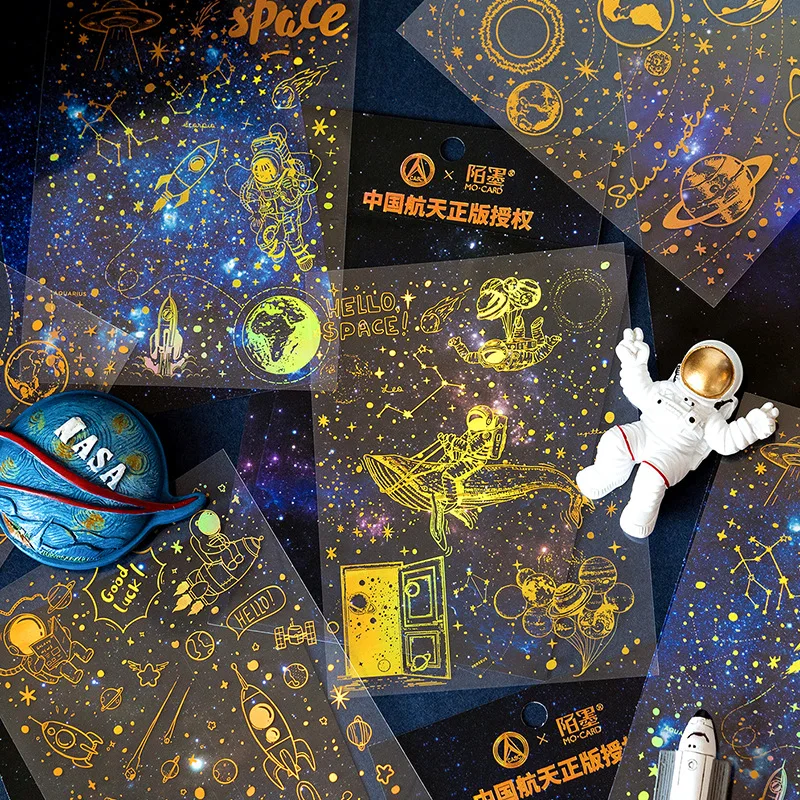 Fantasy Galaxy Astrolabe Vestník Dekoratívne Zlaté Nálepky Scrapbooking Diy Stick Štítok Denník Papiernictvo Album Nálepky 1