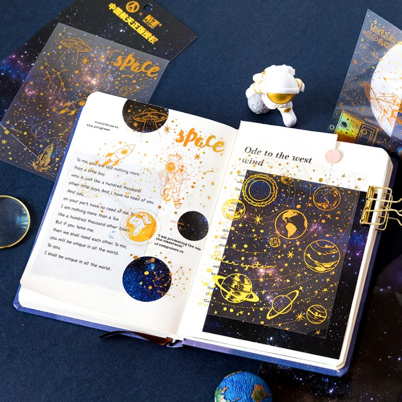 Fantasy Galaxy Astrolabe Vestník Dekoratívne Zlaté Nálepky Scrapbooking Diy Stick Štítok Denník Papiernictvo Album Nálepky 2