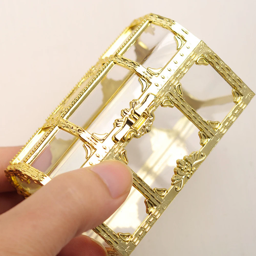 Horúce Mini Treasure Box Akryl Transparentný Úložný Box Crystal Gem candy Organizátor Hrudníka Šperky Trinket Box Svadobné Dary Hostí 0