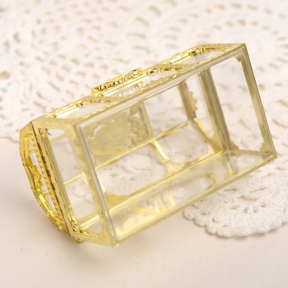 Horúce Mini Treasure Box Akryl Transparentný Úložný Box Crystal Gem candy Organizátor Hrudníka Šperky Trinket Box Svadobné Dary Hostí 4
