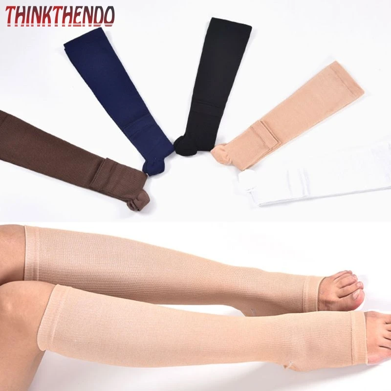 Ženy, Muži Unisex Otvorené Prst Kolená Vysoké Ponožky Nohu Podporu Teplejšie Bolestiach Terapeutické Anti-Únava Šport Kompresné Pančuchy 2