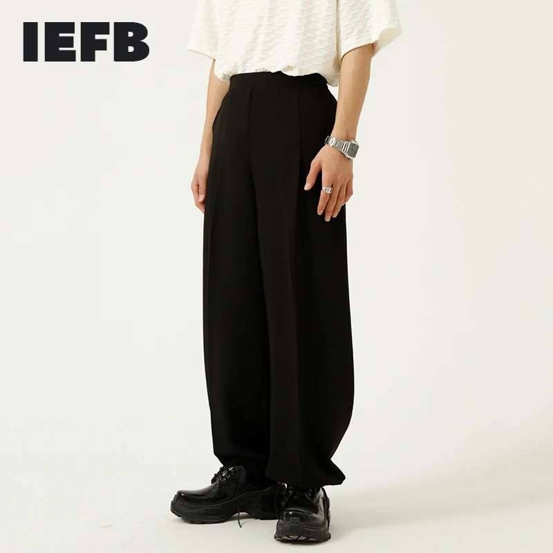 IEFB pánskeho oblečenia 2021 Lete Nové Tepláky kórejský Jednoduchý Trend Voľné Legged Bežné Nohavice Čierna Sivá Širokú Nohu, Nohavice 9Y7611 2
