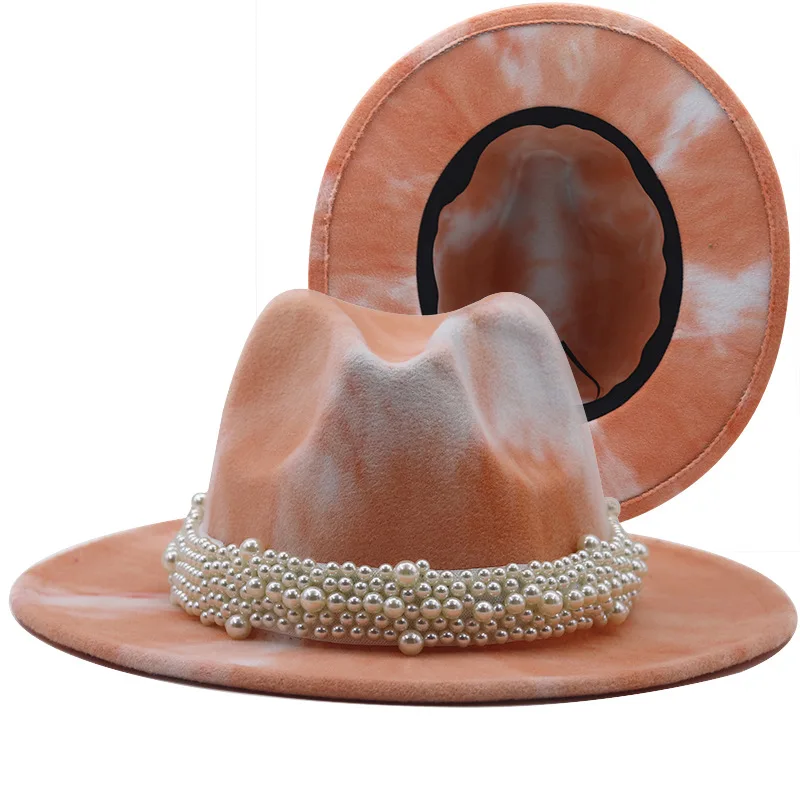 Kráľovská modrá fedoras klobúk Panama plstený klobúk pre ženy jazz klobúk fedora klobúk tráva zelená ženy fedoras šišku reťazca ženy čiapky 3