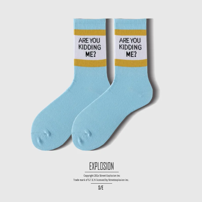 Bavlnené Športové Ponožky Street Fashion Značky Osobnosti Harajuku Kórejský Štýl Abecedy Ponožky Uprostred Trubice Skateboard Trendy Ponožky 2