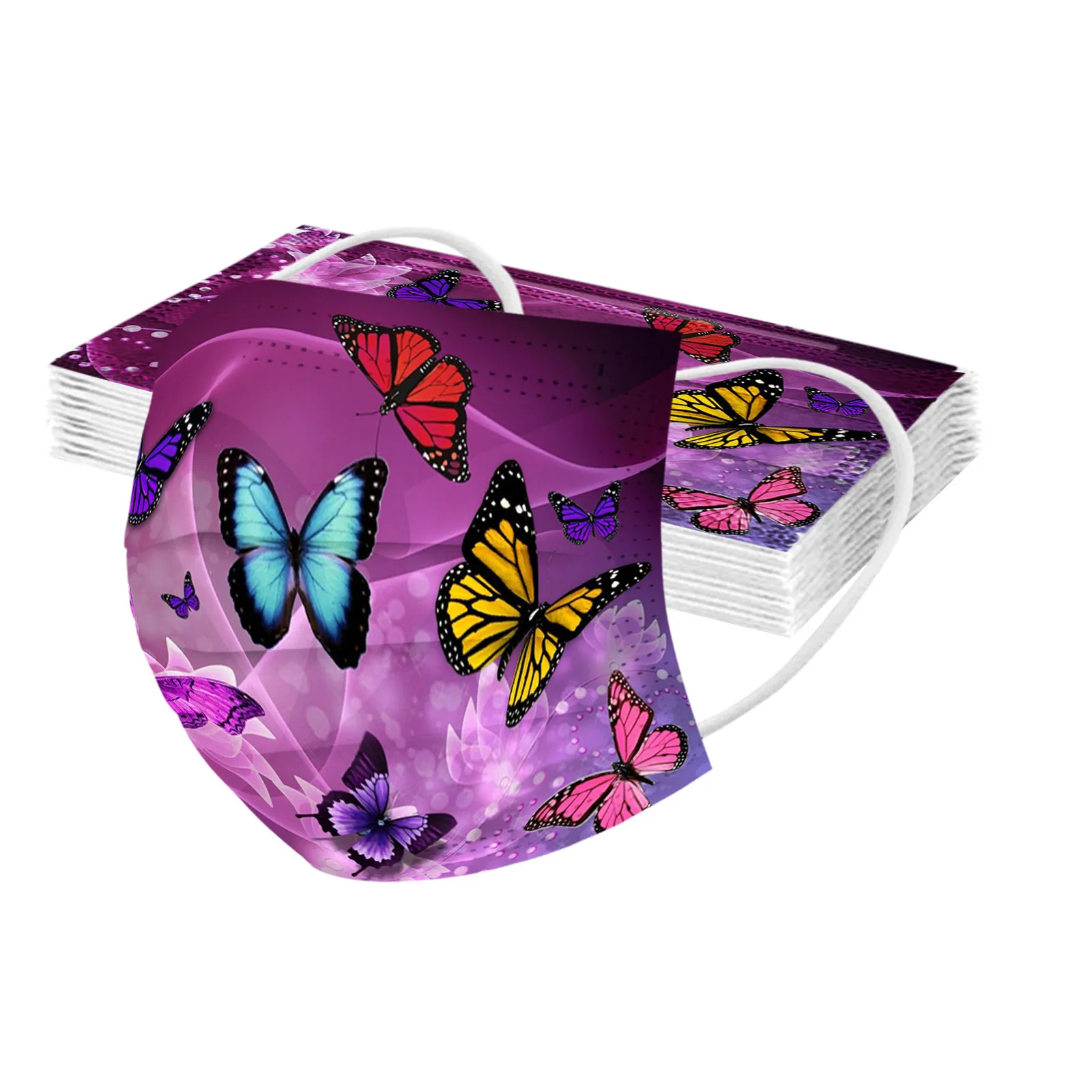 20pcs Roztomilý Motýľ Masky Na Tvár Ženy Módy Tlače Ochranné Masques Earloops Obväz Dospelých Protec Masky Facemasks 2