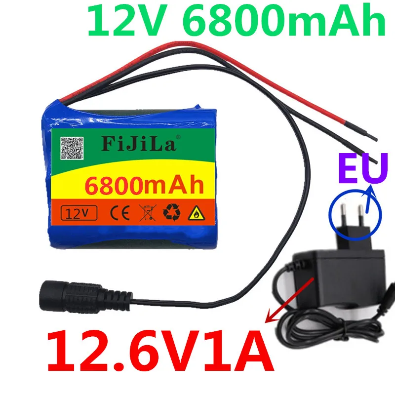 2020 12V 6800mAh 18650 Li-ion Nabíjateľnú batériu, pre CCTV Kamery 3A Batérie+ 12,6 V EÚ a USA Nabíjačka+Zadarmo nakupovanie 5