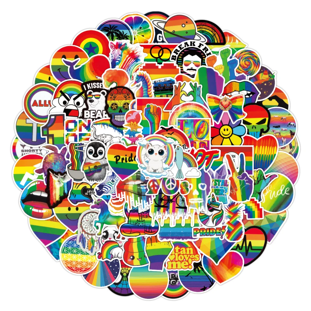 10/50/100KS Módne Rainbow Zvierat Graffiti Nálepky Na kancelárske potreby Auto, Motocykel Skateboard Nepremokavé Obtlačky Samolepka Dieťa Hračku 5