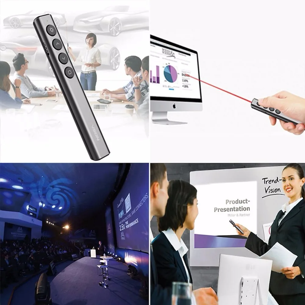 Prezentácia Klikateľné Wireless Presenter Ukazovateľ N35 RF 2,4 GHz, PPT Prezentácie Advancer USB, Diaľkové Ovládanie Flip Pero Powerpoint 4