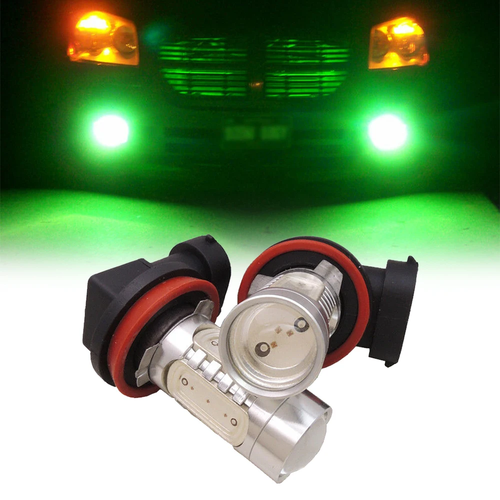 Super Svetlé Auto Svetlá Zelená H11 H8 Truck Vodičské Hmlové Svetlá LED Žiarovky 0