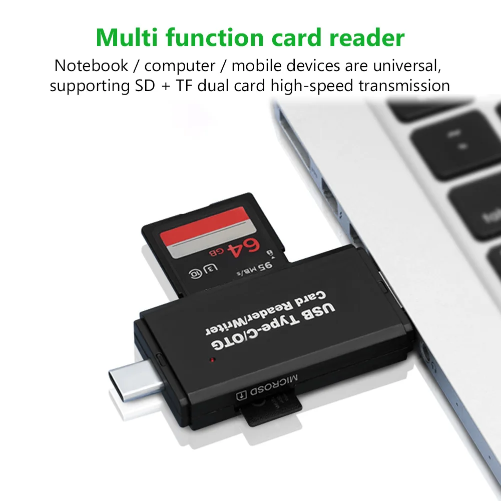 OTG 3 v 1 (SD TF Flash Card vysokorýchlostný Memeory 3.0 CardReader pre Samsung Huawei Adaptér Typ C Micro USB 2.0 Čítačka Kariet 1